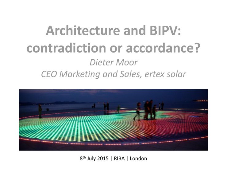 Architecture and BIPV: contradiction or accordance?