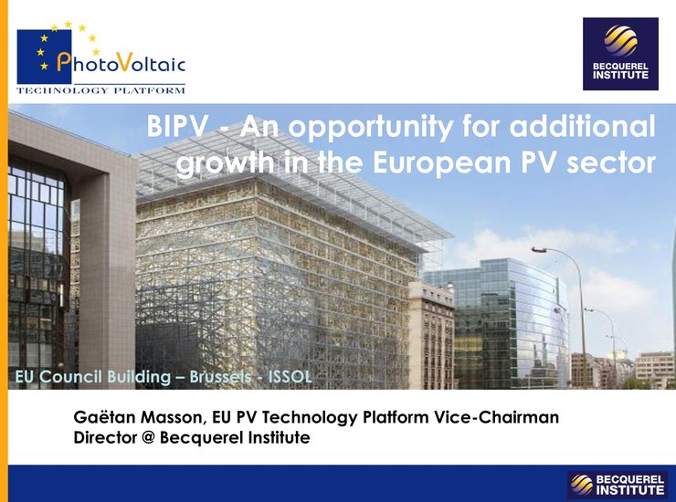 BIPV - an opportunity for additional growth in the European PV sector