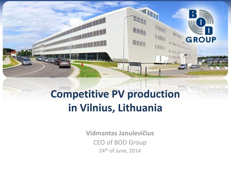 Competitive PV Production in Vilnius, Lithuania