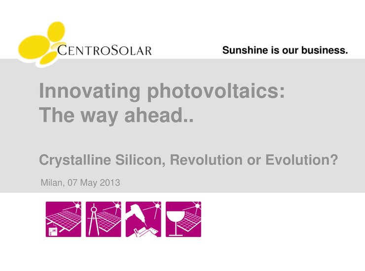 Innovating photovoltaics: The way ahead..
