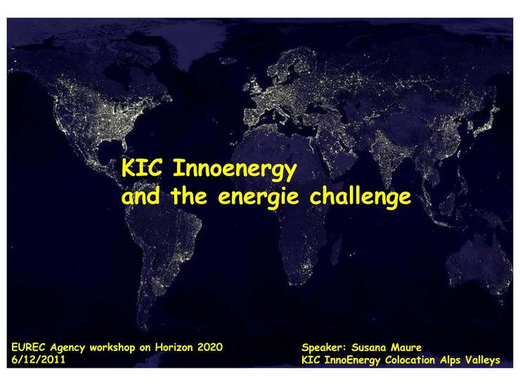 KIC Innoenergy and the energie challenge