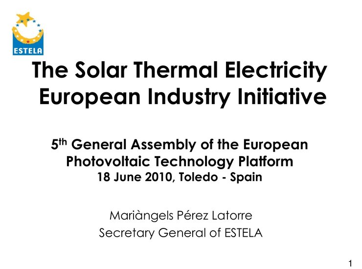 Presentation of the SEII: Concentrated Solar Power(CSP)