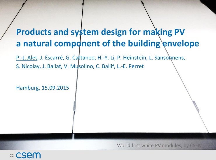 Products and system design for making PV a natural component of the building envelope