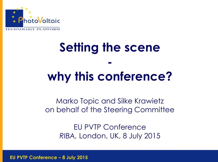 Setting the scene: why this conference?