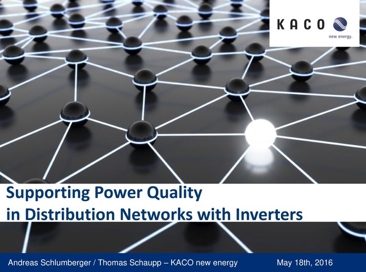 Supporting power quality in distribution networks with inverters