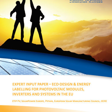 Expert input paper on eco-design & energy labelling for photovoltaic modules, inverters and systems in the EU